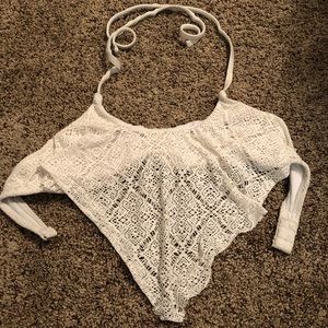 White lace swimsuit top
